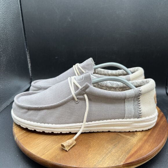 Hey Dude Wally Break Stitch Men Size 12 Gray Slip On Comfort Casual Loafer Shoes - Picture 1 of 9